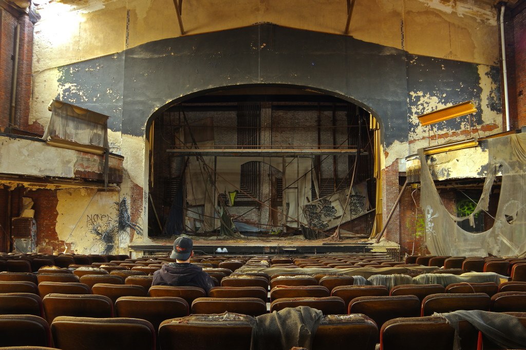 Man alone in a theater