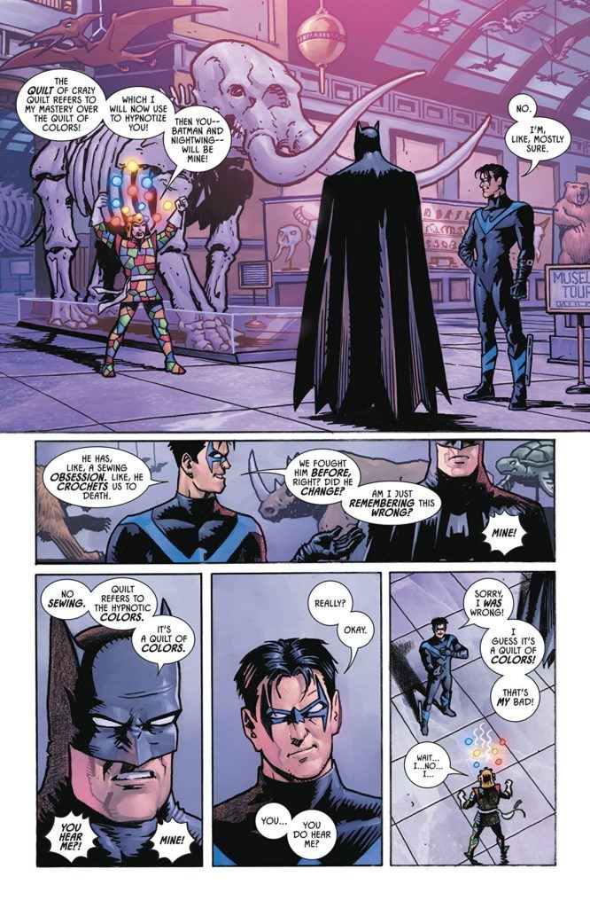 Batman and Nightwing vs. Crazy Quilt in Batman #54