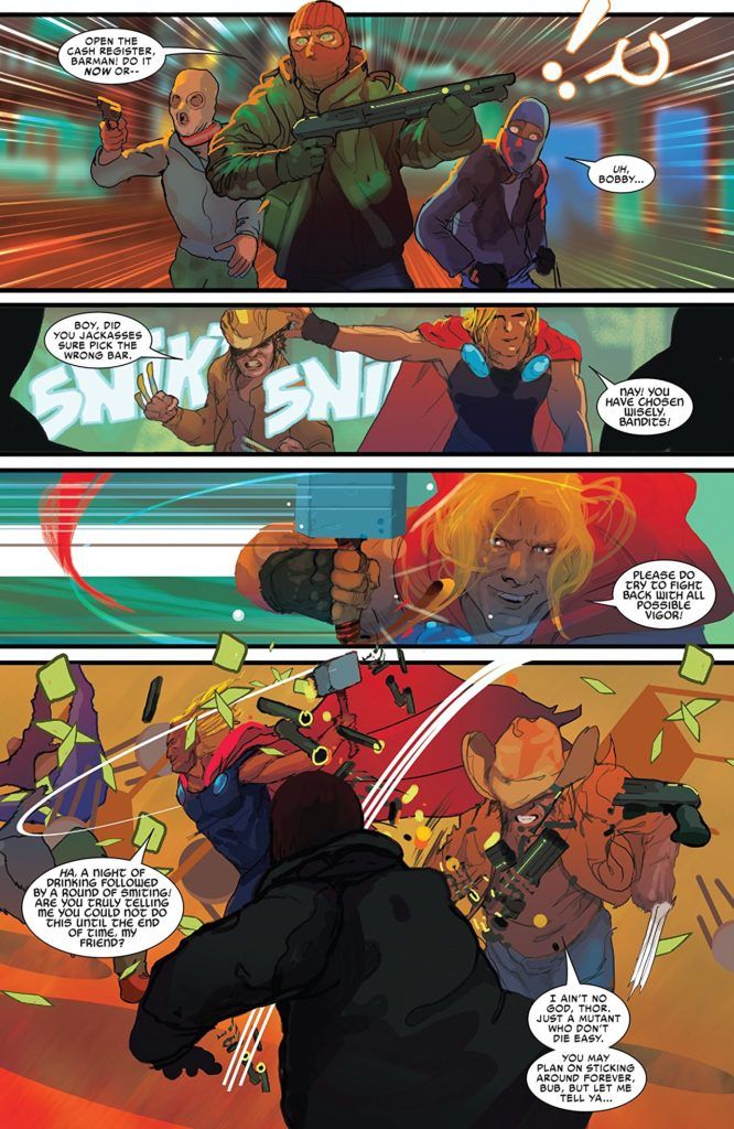 Thor and Wolverine bar fight
