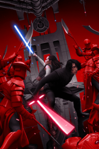 Rey and Kylo Ren from the cover of