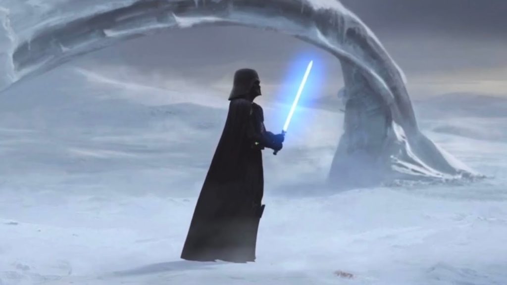 Darth Vader with Ahsoka's blue saber