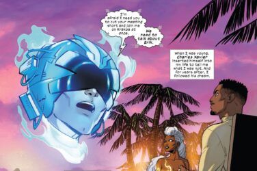 Xavier busting up Storm's date
