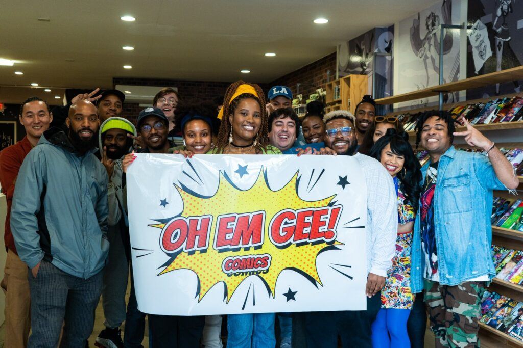 Cast and crew of The Comic Shop