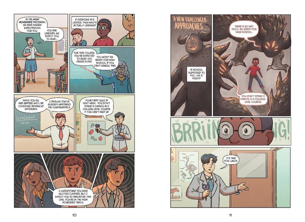 Young Tony Weaver, Jr. faing obstacles in the graphic novel Weirdo by Tony Weaver, Jr.  and Jes & Cin Wibowo